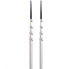 Lee's Tackle Lee's 16.5' Bright Silver Black Spike Telescopic Poles for Sidewinder