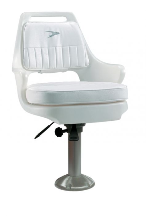 Wise Deluxe Series 23.5"H x 15"W x 26.25"D White Pilot Seat w Armrests 