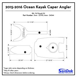 SeaDek Kayak Non-Skid Pads for Ocean Kayak Models 