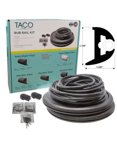 TACO Flex Vinyl Rub Rail Kit - Black w/Black Insert - 70' - 1-7/8" x 1-3/8" small_image_label