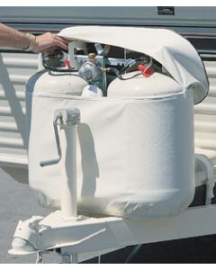 Adco Products 30# Polar Wht Dbl Tank Cover - Vinyl Propane Tank Covers