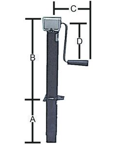 Bal Products Div Nco 2000 Lb Sidewind Tongue Jack - Side Wind A-Frame Tongue Jack small_image_label