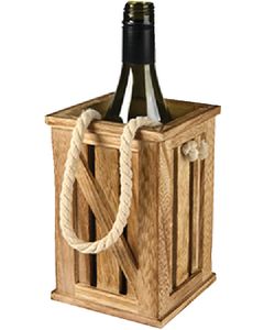 Wood Wine Bottle Tote - Wood Wine Bottle Tote 