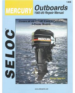 Seloc Mercury Outboard ONLY, 90-300HP 1965-1989 Repair Manual Inline 6 Cylinder & V6, 2 Stroke, Includes Fuel Injection & MR Drives small_image_label