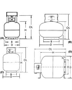 Manchester Tank Co 20# Steel Dot Propane Cylinder - Steel Dot Propane Cylinder small_image_label