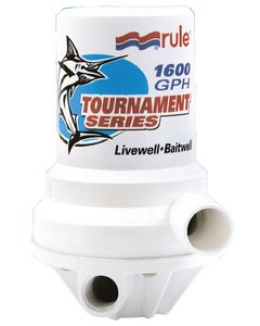 Rule Tournament (Nylon Base) 1600 GPH Livewell Aerator Pump; 1" Dia. Inlet, Dual 1-1/8" Dia. outlet small_image_label