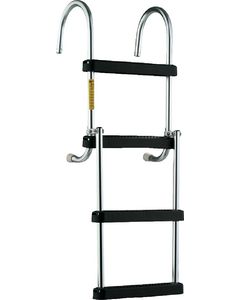 4 Step Removable Folding Boarding Ladder - Garelick Pontoon Ladder with Stainless Steel Shur-Loc Catch Mounting Hardware small_image_label