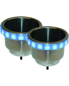 Seasense, Stainless Steel Cup Holders With LED Accent Bezels, Recessed Cup Holders small_image_label