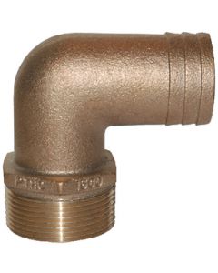 Groco 90 Degree Pipe To Hose Fitting, Standard Flow, 1-1/4" Npt X 1-1/8" Hose Id small_image_label