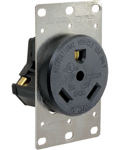 30Amp Receptacle W/Mount Plate - 30A Receptacle  small_image_label