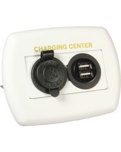 JR Products 12V/Usb Charging Center Wht small_image_label