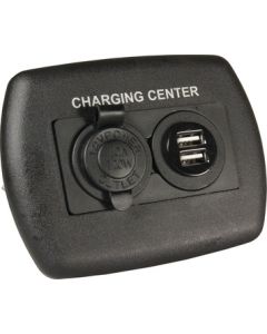 JR Products 12V/Usb Charging Center Blk small_image_label