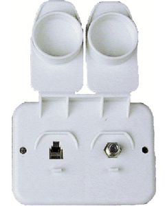 JR Products Phone/Cable Plate Pol.Wht - Phone/Cable Plate small_image_label