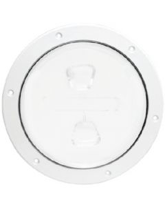 Beckson 8 Smooth Center Screw-Out Deck Plate - White small_image_label