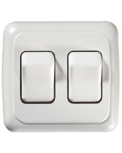 RV Designer Switch-Wall Dbl On-Off White