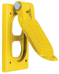 Hubbell HBL52CM21 Yellow Spring Loaded Polycarbonate Lift Cover Plate for Weatherproofing Duplex Receptacles small_image_label