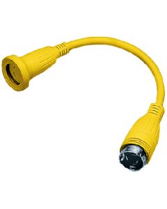Hubbell Adapter, 50a 125v 2p 3w Twist-Lock Plug Male End To 30a 125v 2p 3w Twist-Lock Connector Body Female End, 36-Hbl61cm55 small_image_label