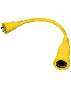 Hubbell Adapter, 30a 125v 2p 3w Twist-Lock Plug Male End To 50a 125v 2p 3w Twist-Lock Connector Body Female End, 36-Hbl61cm56 small_image_label