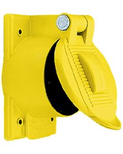 Hubbell Life Cover Plate, Marine Grade, Weatherproofing For 50a Receptacles, 36-Hbl77cm74wo, Yellow