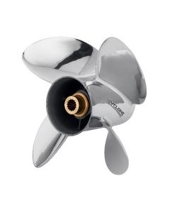 Evinrude Johnson Cyclone  14.13" x 18" pitch Standard Rotation 4 Blade Stainless Steel Boat Propeller small_image_label