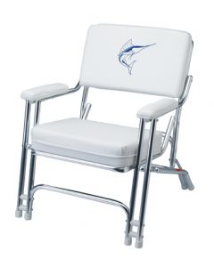 Garelick Anodized Frame Deck Chair with Weatherproof Sewn Cushions