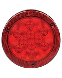 Led Tail Rnd 10 Leds Rflx Red - Led 4" Round Sealed Light W/Reflex Mounting Flange  small_image_label