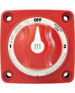 Blue Sea 6008 Battery Switch Mini 3-Position w/Knob&#44; Red
