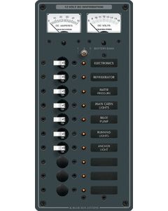 Blue Sea Systems 10 Position Toggle Branch Circuit Breaker Panel with Ammeter small_image_label