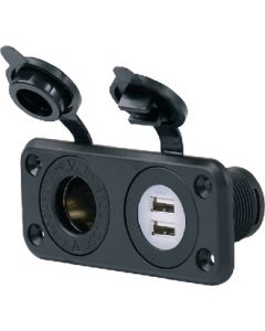 Receptacle-Combo Dual Usb/12V - Deluxe Dual Usb Charger & 12V Receptacle 