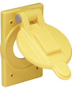 Marinco Waterproof Cover with Lift Lid, Fits 15, 20 & 30 Amp Receptacles, Yellow LEXAN small_image_label