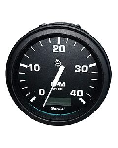 Faria Tachometer Heavy-Duty Tachometer w/Hourmeter (4000 RPM) (Diesel) (Mech Takeoff &amp; Var Ratio Alt) - Black small_image_label