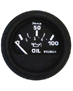 Faria Euro Black 2" Oil Pressure Gauge (100 PSI) small_image_label