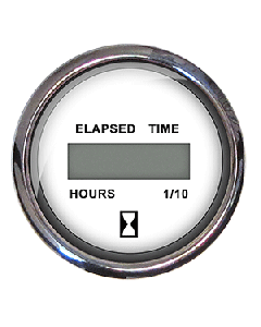 Faria Chesapeake White SS 2" Digital Hourmeter - (10,000 Hours) small_image_label