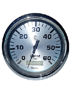 Faria Spun Silver 4" Tachometer w/Hourmeter (6000 RPM) (Gas Inboard) small_image_label