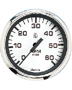 Faria Spun Silver 4" Tachometer (6000 RPM) (Gas Inboard &amp; I/O) small_image_label