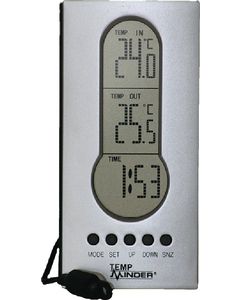 Fridge/Freezer Dig Thermometer - Tempminder&Reg; Wired Indoor/Outdoor Thermometer W/Clock 