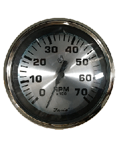 Faria Spun Silver 4" Tachometer (7000 RPM) (Outboard) small_image_label