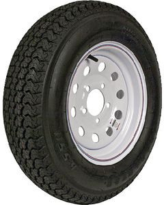 Loadstar Kenda KR03 Radial Tire w/ Mod Steel Wheel, White w/ Stripe, ST205/75R-15, LRC, 5 on 4.5 small_image_label