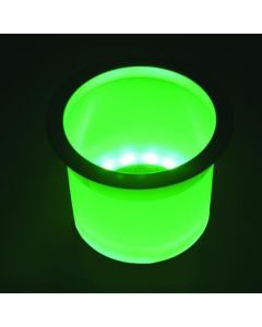 LED PLSTC CUP HLDR W/SS RIM GRN small_image_label
