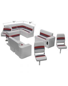 Wise WS13575 Deluxe Pontoon - Complete Fishing Boat Seat Group