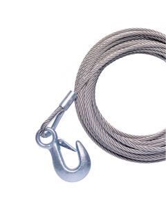 Powerwinch 40' x 7/32 Replacement Galvanized Cable w/Hook f/RC30, RC23, 712A, 912, 915, T2400 & AP3500