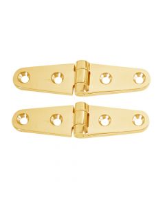 Whitecap Strap Hinge - Polished Brass - 4 x 1 - Pair