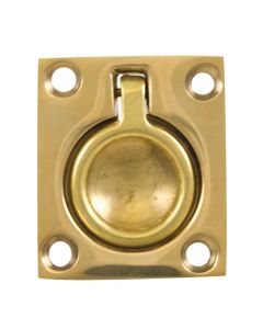 Whitecap Flush Pull Ring - Polished Brass - 1-1/2" x 1-3/4"