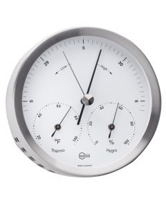 Barigo Steel Series Barometer/Thermometer/Hygrometer - Stainless Steel Housing - 4 Dial