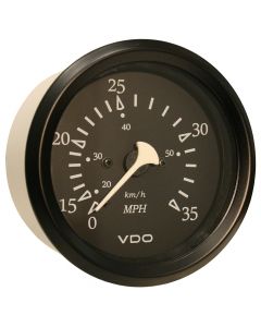 VDO Allentare Black 35MPH 3-3/8 (85mm) Pitot Speedometer - Black Bezel small_image_label