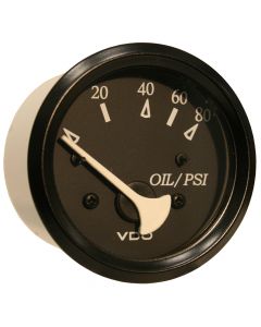 VDO Allentare Black 80PSI Oil Pressure Gauge - Use w/Marine 240-33 Ohm Sender - 12V - Black Bezel small_image_label