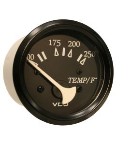 VDO Allentare Black 250 F Water Temperature Gauge - Use w/Marine 450-29 Ohm Sender - 12V - Black Bezel