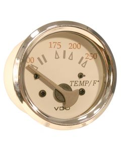 VDO Allentare White/Grey 250 F Water Temperature Gauge - Use w/Marine 450-29 Ohm Sender - 12V