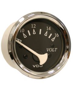 VDO Allentare Black Voltmeter - 8-16V - Chrome Bezel