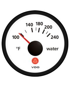 VDO Viewline Ivory 240 F Water Temperature Gauge 12/24V - Use with US Sender